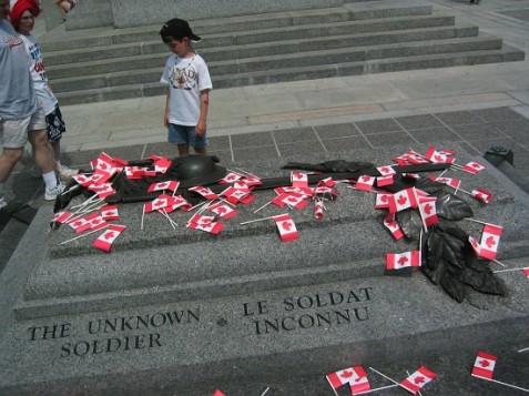 ... on the Tomb of the Unknown Soldier, at the National War Memorial...